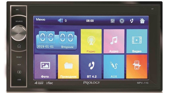  PROLOGY MPV-110, , 2DIN, 4X55, USB/SD, AUX-,  , Bluetooth