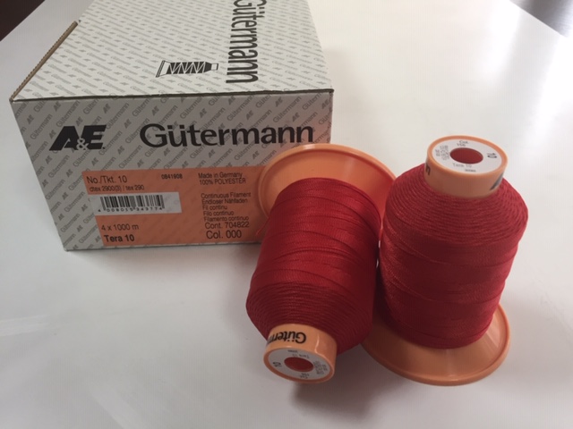 Нитки Gutermann Tera ( Гутерманн Тера ) 10 цвет 156 Красный, намотка 300м, Сделано в Германии