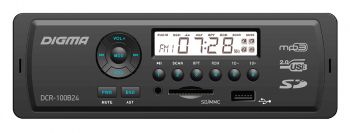  Digma DCR-100b24, 1DIN, 4X45, USB/SD, AUX-, 24 