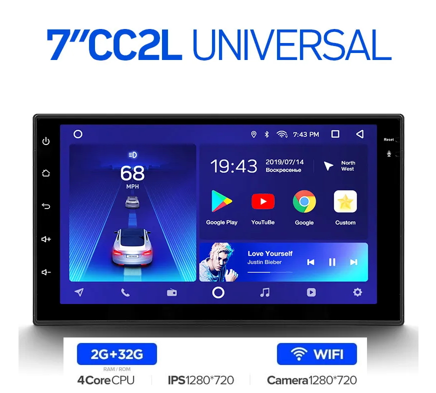 Teyes CC2L plus 2/32 ( ,  )   7  (2DIN), ANDROID 8.1, 4-  , IPS , Wi-Fi, 2 , 32  ,  ,  2.0