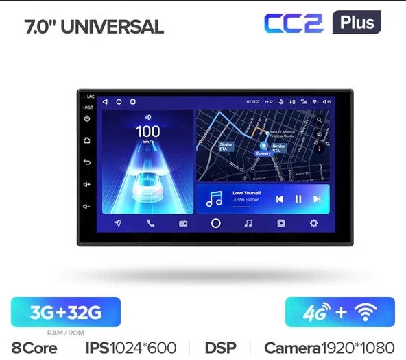 Teyes CC2 Plus ( ,  )   7  (2DIN), ANDROID 10, 8-  , QLED , DSP, 4G , 3 , 32  ,  ,  4.1