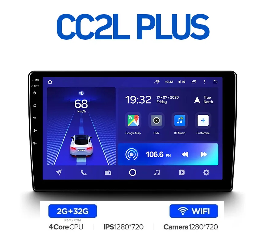 Teyes CC2L plus 2/32 ( ,  )   9 , ANDROID 8.1, 4-  , IPS , Wi-Fi, 2 , 32  ,  ,  2.0